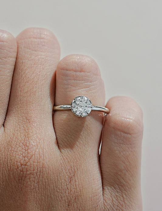 1.15 Carat Old European Round Lab Solitaire Ring Engagement Ring