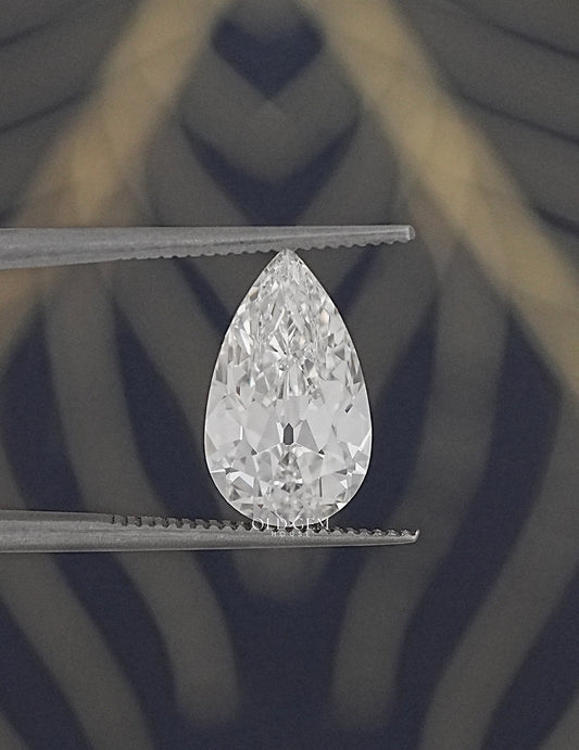 3.10 Carat Old Mine Pear Lab Loose-DE/VS Lab Grown Diamond