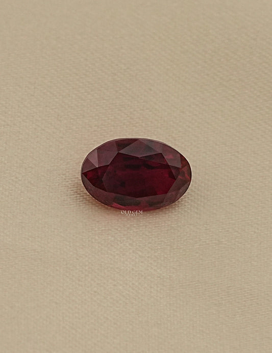 4.95 Carat Red Oval Cut Lab Loose Gemstone