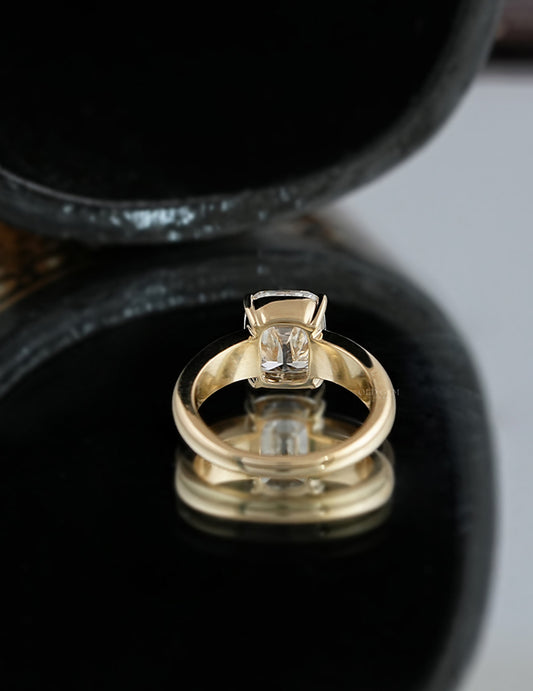 Old Mine Cut Thick Band Ring Men's Jewelry