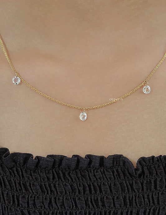 Charm Rose Cut Diamond Necklace