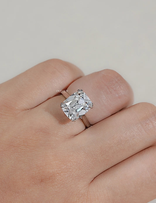 Elongated Old Mine Cushion Cut Lab Grown Diamond Solitaire Ring (Copy dont' delete) Engagement Ring