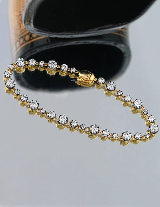 Old European Round Cut Lab Diamond Tennis Bracelet