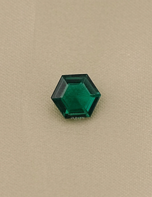 Green Emerald Hexagon Lab Gemstone Gemstone