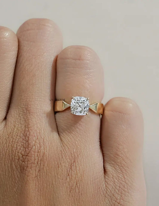 1 CT Vintage Allure Cushion Solo Diamond Ring For Him Men's Jewelry