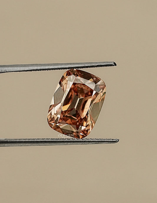 Old Mine Cushion Cut Loose Diamond - Champagne Lab Grown Diamond