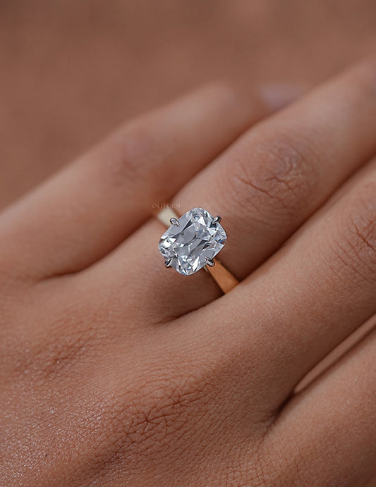 Old Mine Cushion Ring Engagement Ring