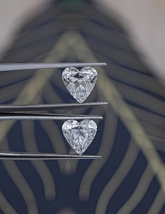 Paired Old Mine Heart Lab Diamond -4.10 Ct Lab Grown Diamond