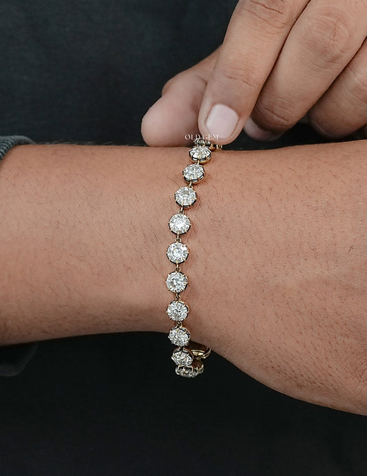Old European Cut Diamond Tennis Bracelet