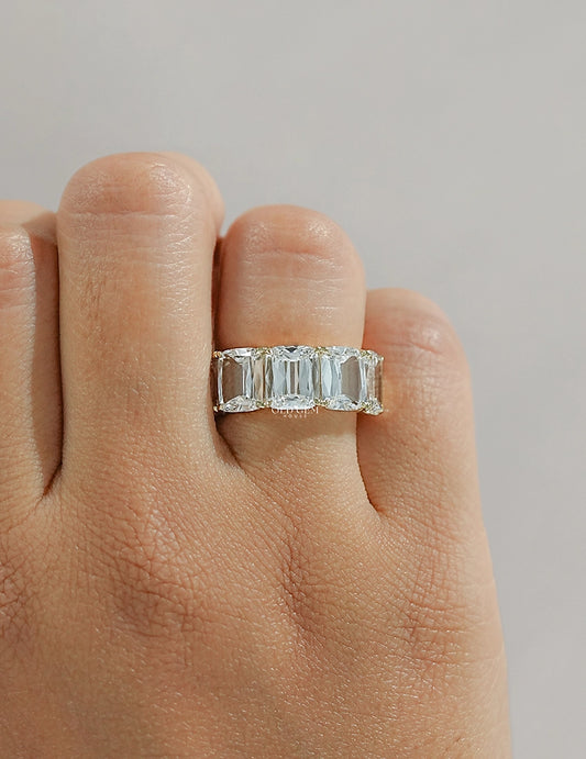 Shallow Ashoka Diamond Five Stone Wedding Ring Wedding Band