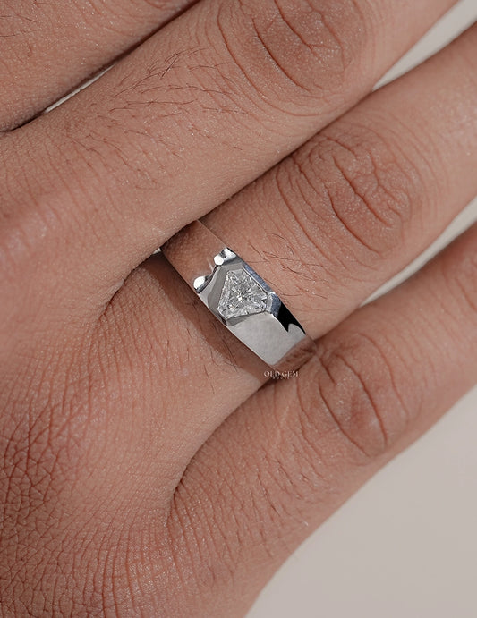 Shield Cut Diamond Men's Ring