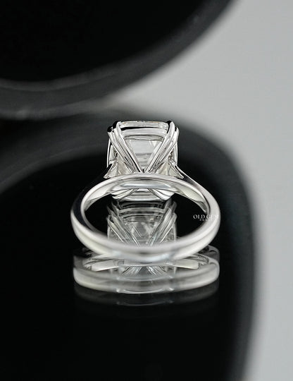 Elongated Old Mine Cushion Cut Lab Grown Diamond Solitaire Ring