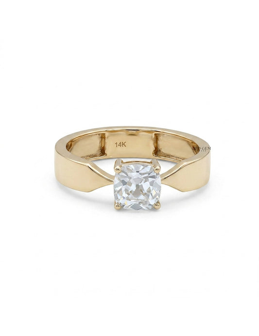 1 CT Vintage Allure Cushion Solo Diamond Ring For Him Men's Jewelry
