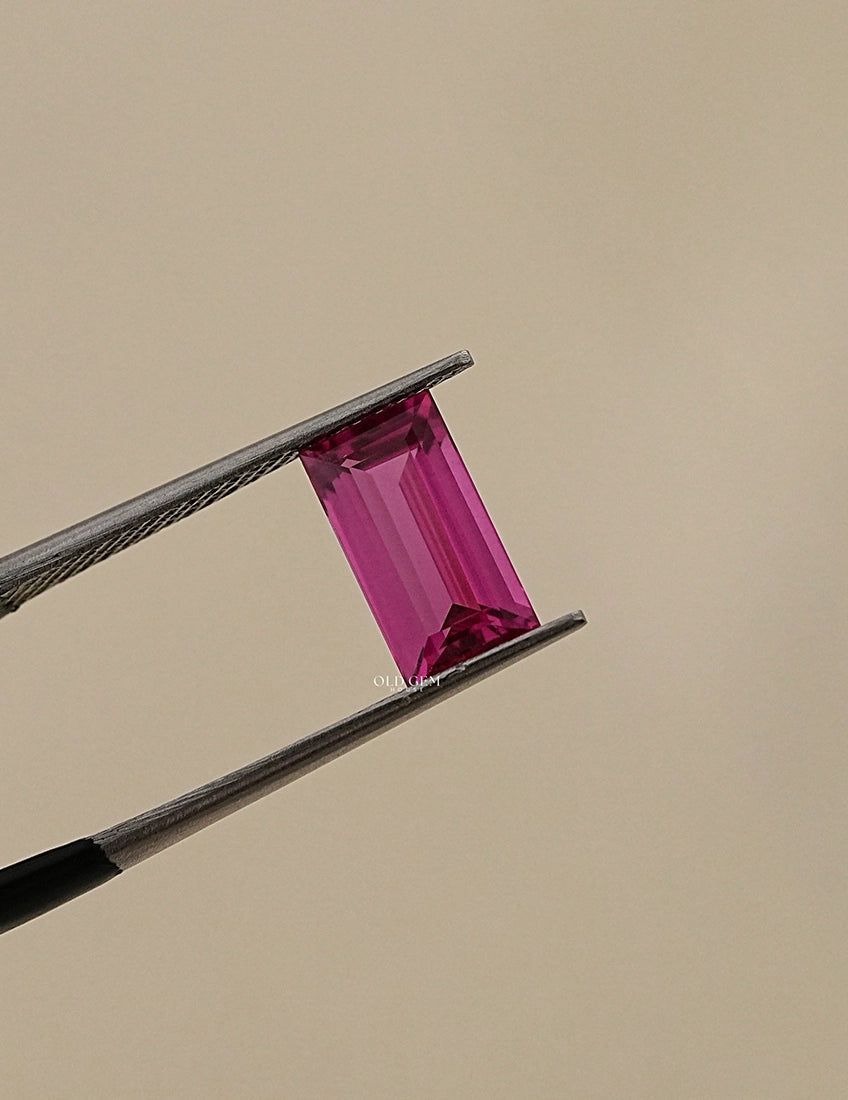 2.00 Carat Pink Baguette Cut Gemstone Lab Diamond