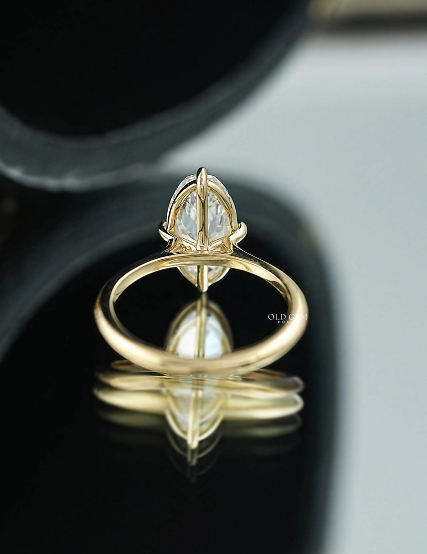 2.10 CT Old Mine Moval Lab Grown Solitaire Ring