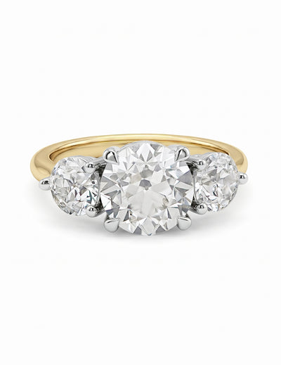 Georgian Old European Cut Diamond Three Stone Ring