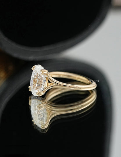 Portuguese Cut Oval Diamond Engagement Ring