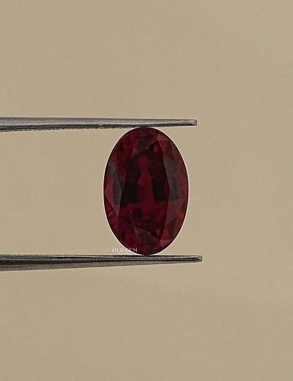 4.95 Carat Red Oval Cut Lab Loose Gemstone