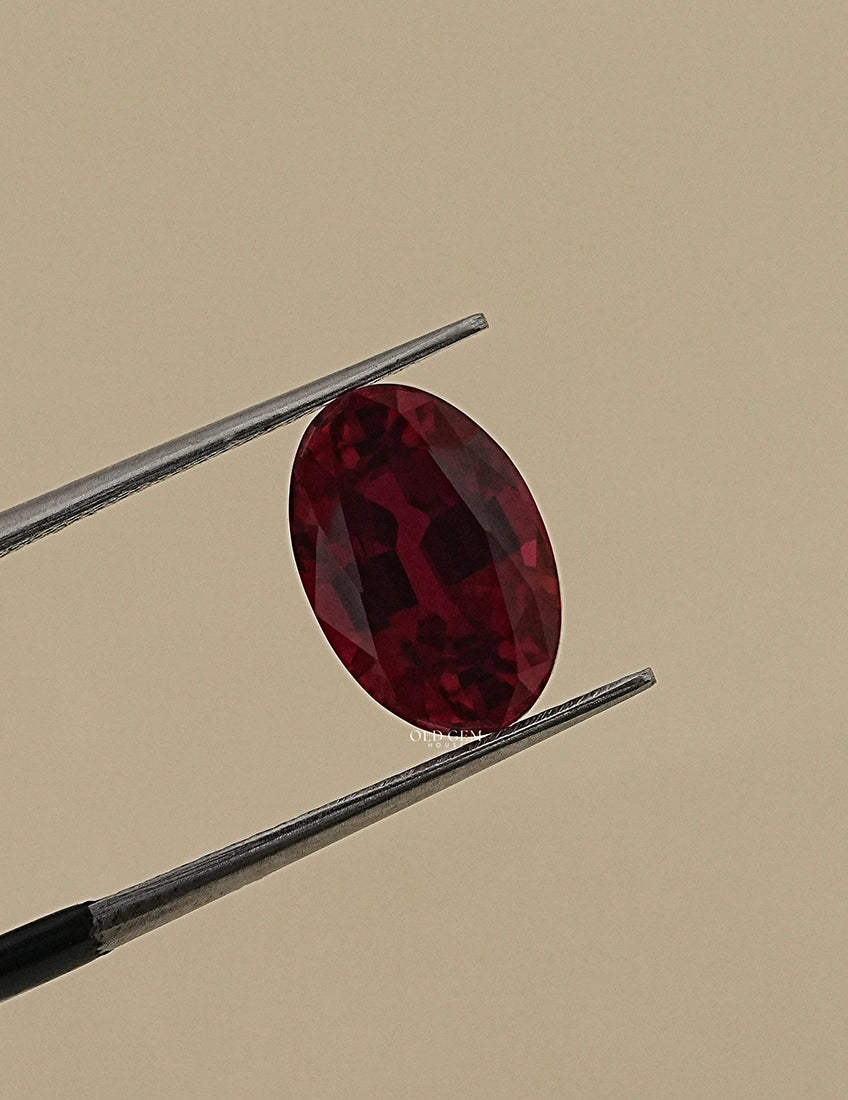 4.95 Carat Red Oval Cut Lab Loose Gemstone