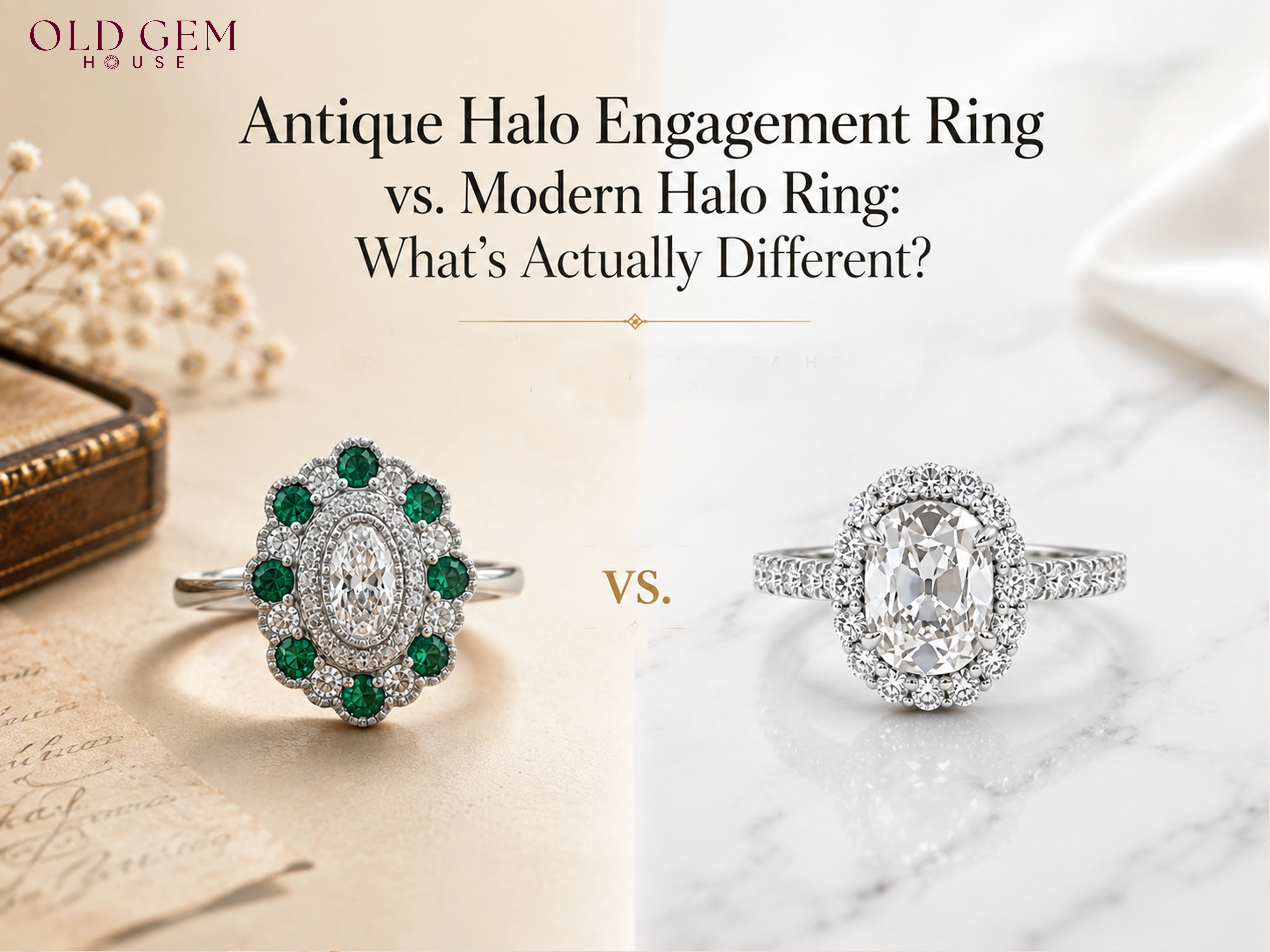 Antique Halo Engagement Ring vs. Modern Halo Ring: What's Actually Different?