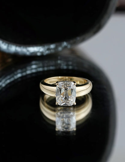 Old Mine Cut Thick Band Ring