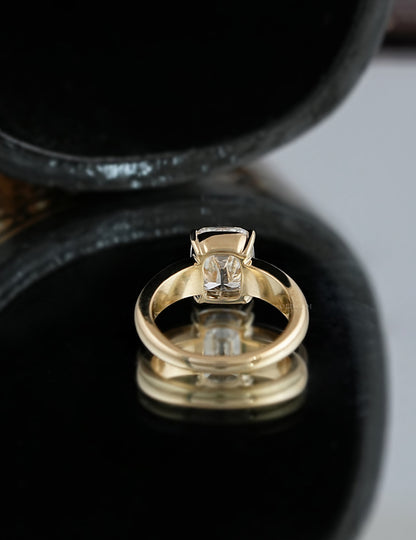 Old Mine Cut Thick Band Ring