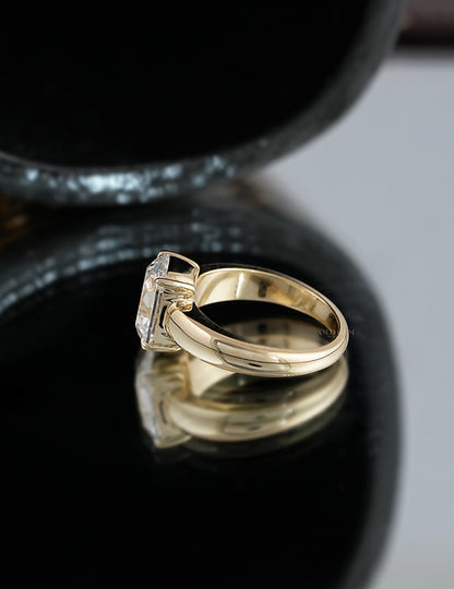 Old Mine Cut Thick Band Ring