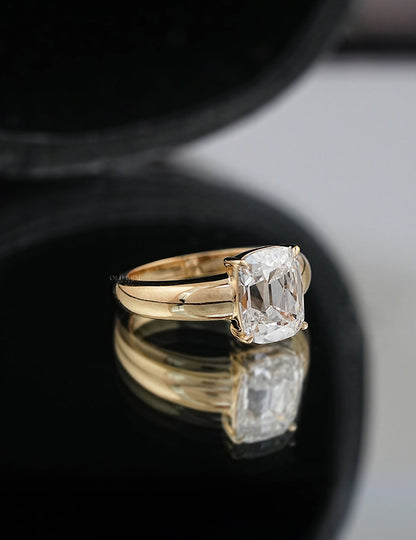 Old Mine Cut Thick Band Ring