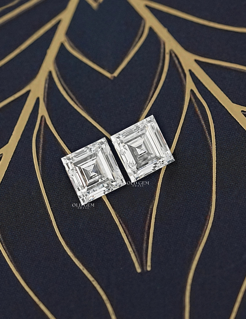 Antique Carre Cut Lab Grown Loose Matching Pair