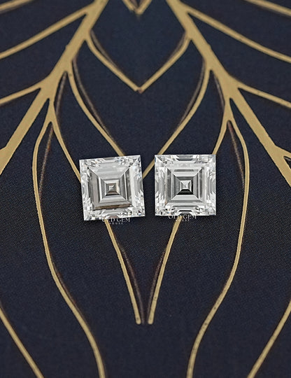 Antique Carre Cut Lab Grown Loose Matching Pair