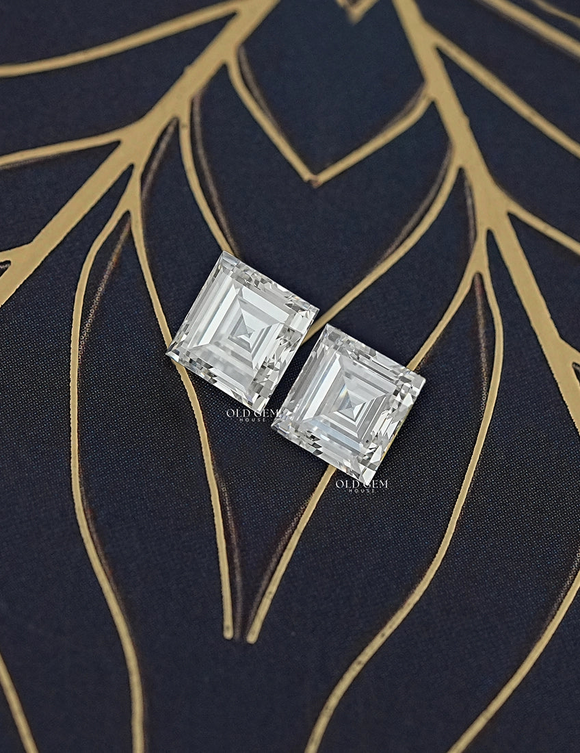 Antique Carre Cut Lab Grown Loose Matching Pair