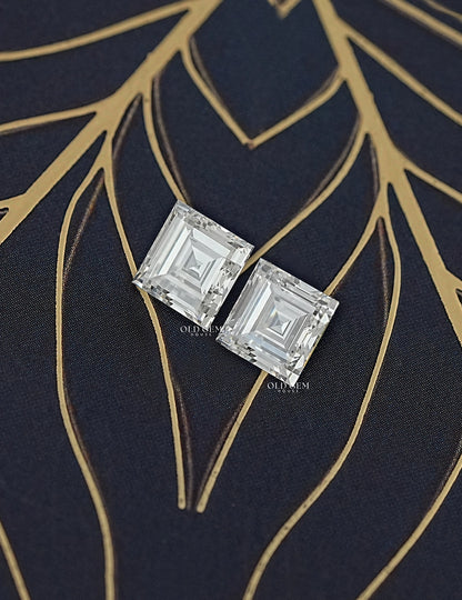 Antique Carre Cut Lab Grown Loose Matching Pair