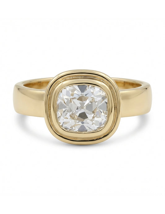 Georgian Old Mine Cushion Cut Bezel Set Engagement Ring Engagement Ring
