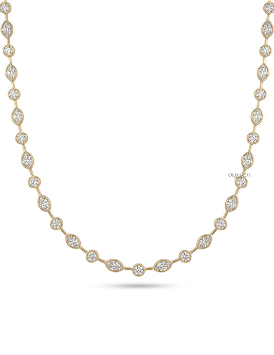 Bezel Set Old Cut Lab Grown Diamond Necklace Necklaces