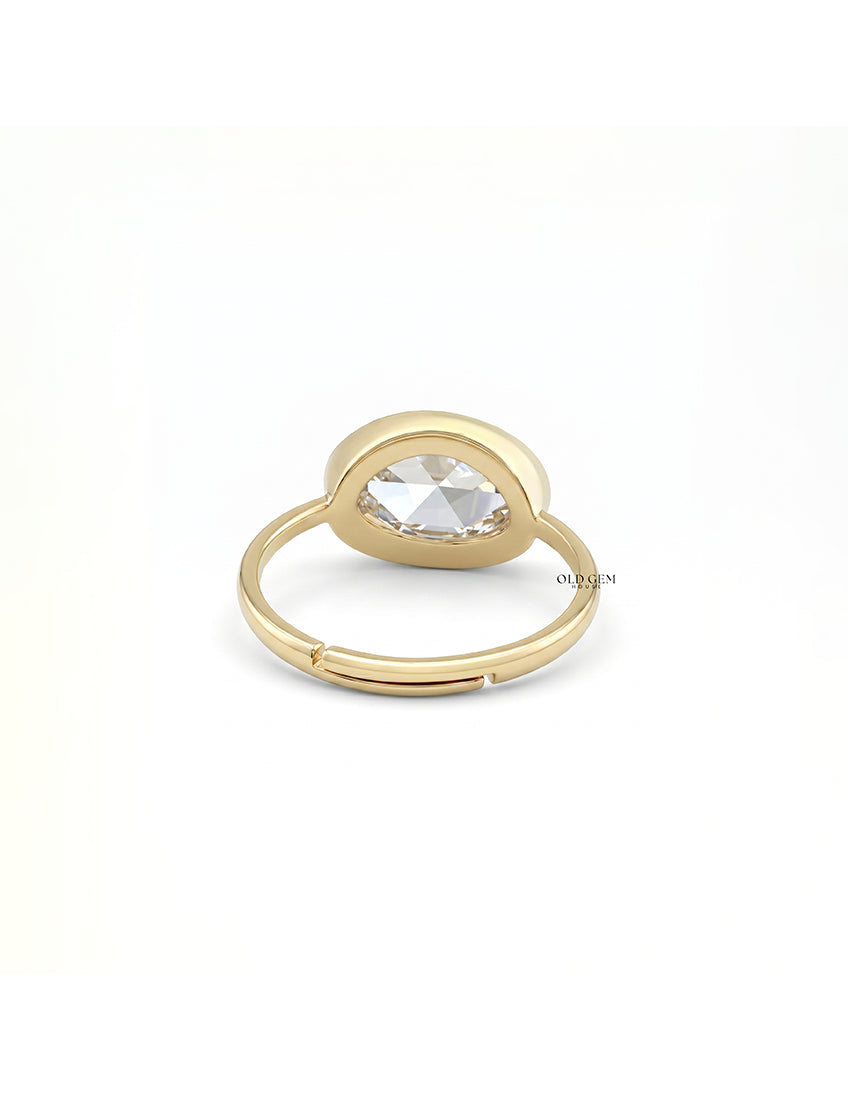3 CT Soft Faceted Oval Solo Diamond Border Set Ring Engagement Ring