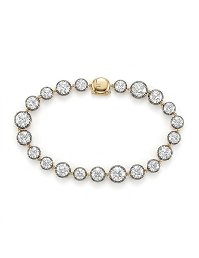 Vintage Old European Cut Lab Diamond Tennis Bracelet