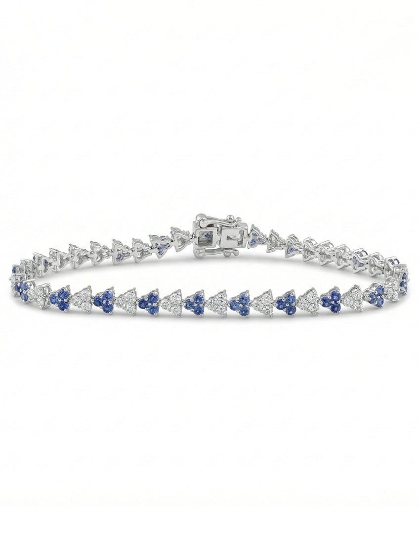 Blue Sapphire And Diamond Tennis Bracelet Bracelet