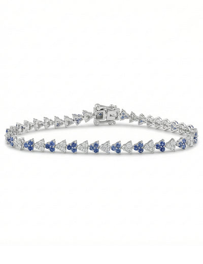 Blue Sapphire And Diamond Tennis Bracelet