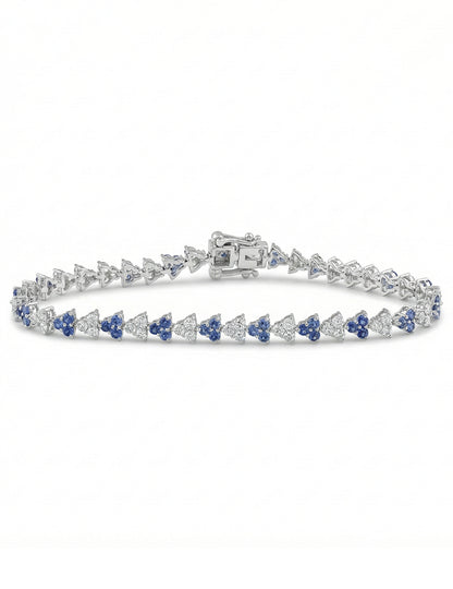 Blue Sapphire And Diamond Tennis Bracelet Bracelet