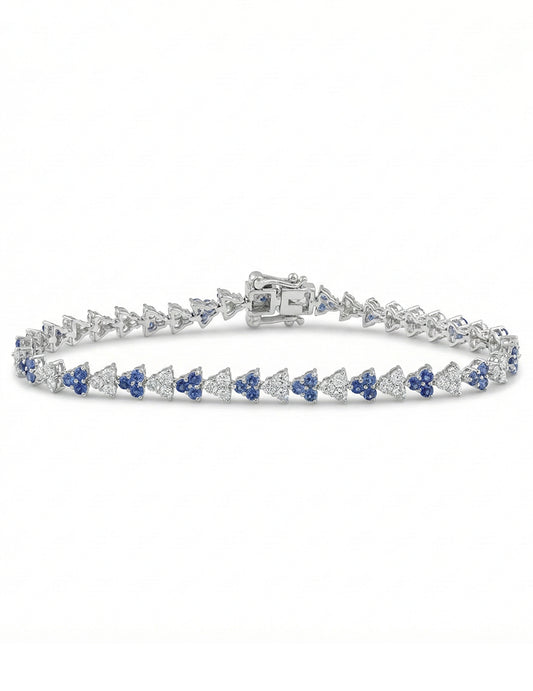Blue Sapphire And Diamond Tennis Bracelet Bracelet