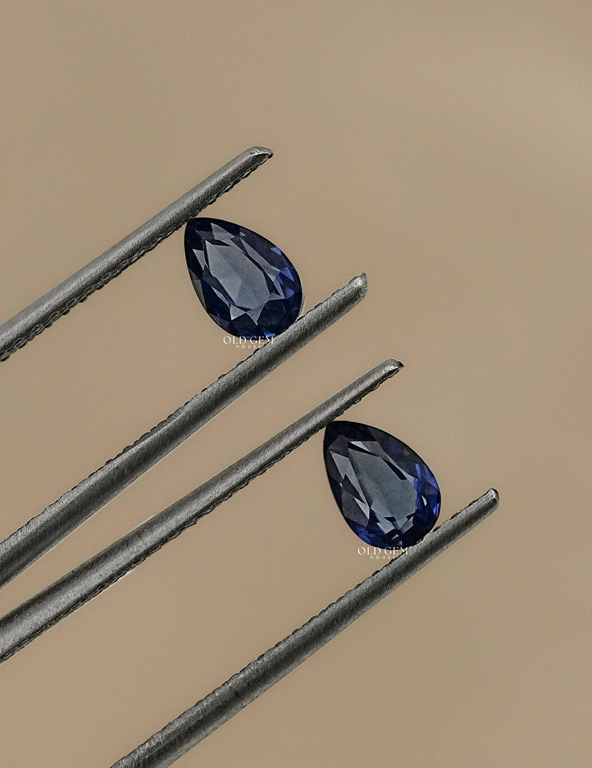 Pear Shape Blue Sapphire Gemstone Pairs Gemstone