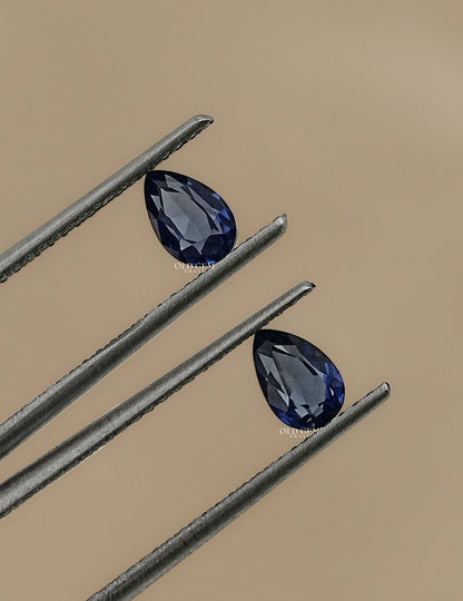 Pear Shape Blue Sapphire Gemstone Pairs Gemstone