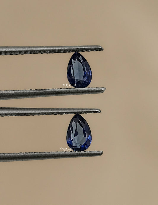 Pear Shape Blue Sapphire Gemstone Pairs Gemstone
