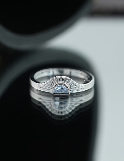Half Moon Cut Sunrise Ring
