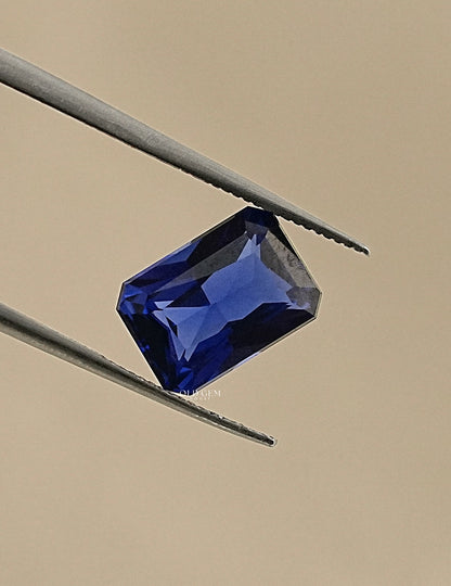 Blue Radiant Shape Lab Grown Gemstone