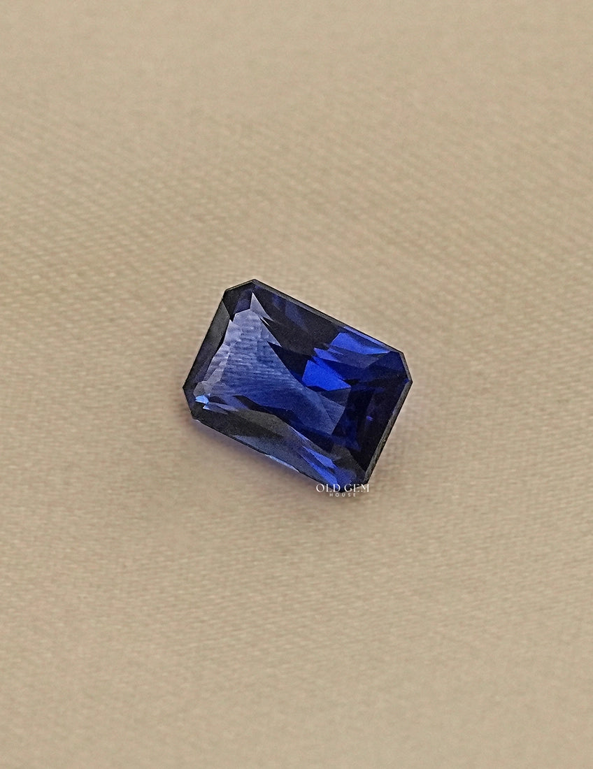 Blue Radiant Shape Lab Grown Gemstone