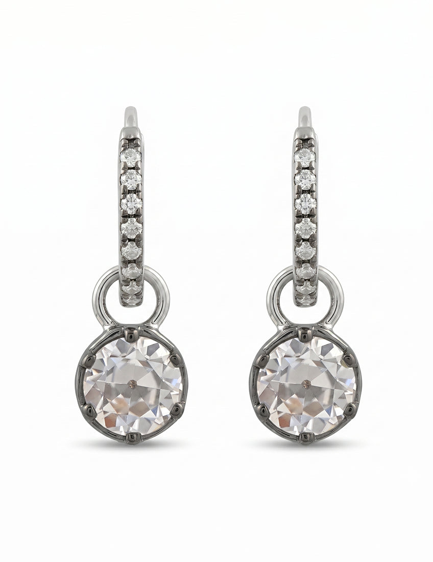 Edwardian Era OEC Round Cut Hoop Earrings Earrings