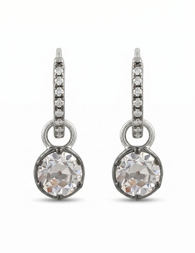 Edwardian Era OEC Round Cut Hoop Earrings