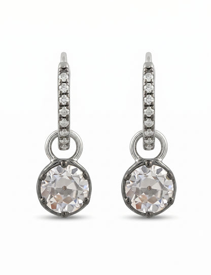 Edwardian Era OEC Round Cut Hoop Earrings Earrings