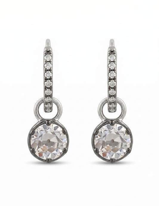 Edwardian Era OEC Round Cut Hoop Earrings Earrings